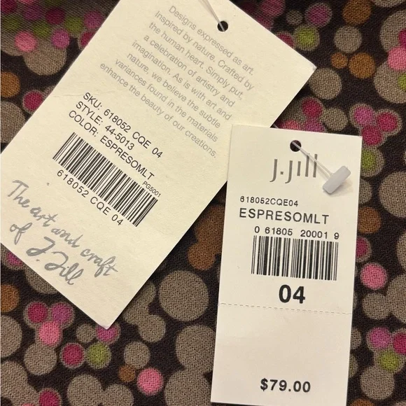 J. Jill Brown Floral A-Line Skirt with Pink & Tan Dots - Picture 5 of 9